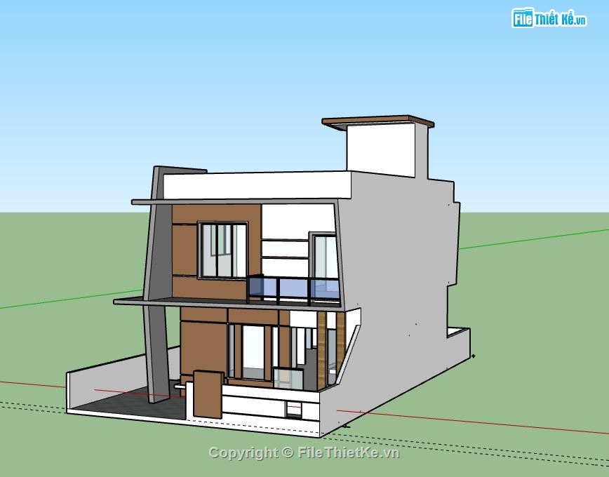 Nhà 2 tầng,Nhà 2 tầng đẹp,Model su nhà 2 tầng