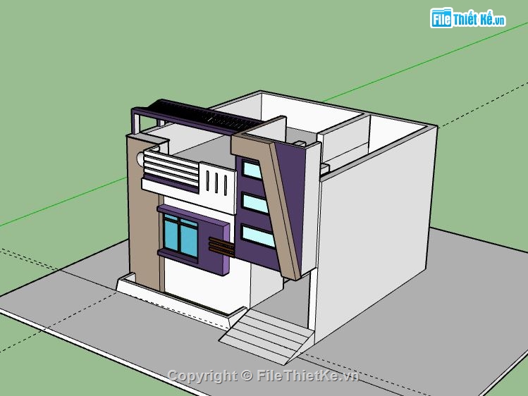 Nhà phố 1 tầng,model su nhà phố 1 tầng,nhà phố 1 tầng sketchup