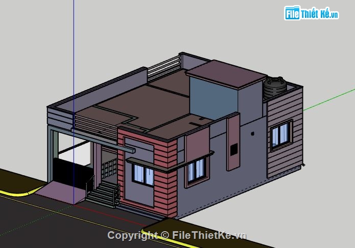 Nhà phố 1 tầng,model su nhà phố 1 tầng,file su nhà phố 1 tầng