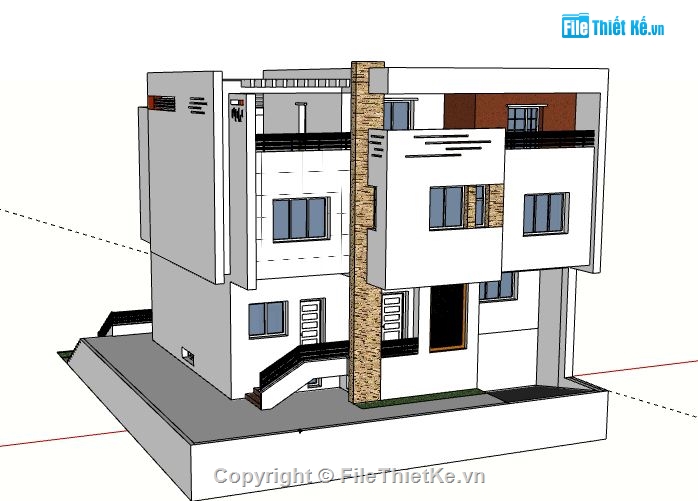 Nhà phố 2 tầng,model su nhà phố 2 tầng,file su nhà phố 2 tầng,nhà phố 2 tầng file su,file sketchup nhà phố 2 tầng