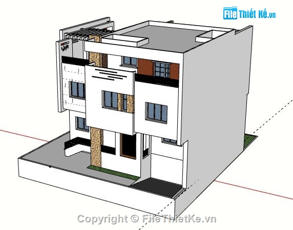 Nhà phố 2 tầng,model su nhà phố 2 tầng,file su nhà phố 2 tầng,nhà phố 2 tầng file su,file sketchup nhà phố 2 tầng