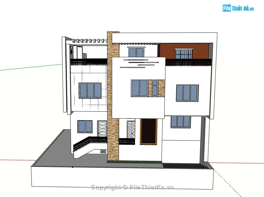 Nhà phố 2 tầng,model su nhà phố 2 tầng,file su nhà phố 2 tầng,nhà phố 2 tầng file su,file sketchup nhà phố 2 tầng