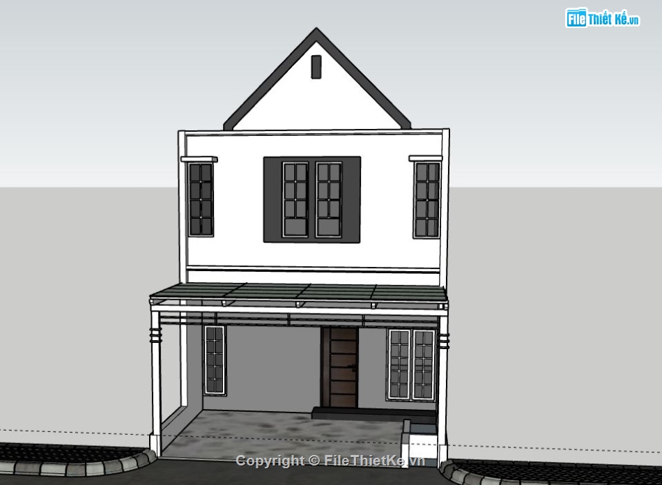 Nhà phố 2 tầng,model su nhà phố 2 tầng,nhà phố 2 tầng sketchup