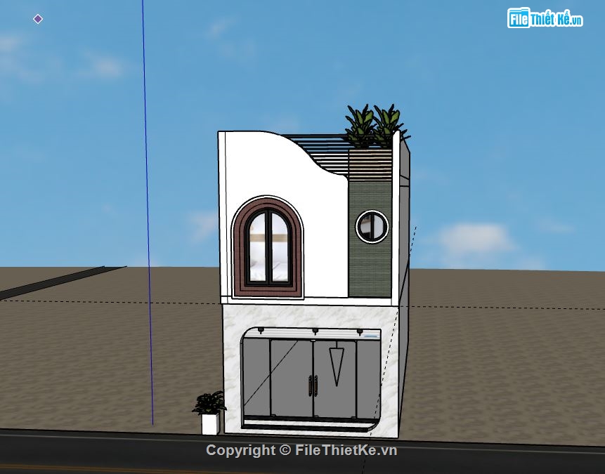 Nhà phố 2 tầng,Model su nhà phố 2 tầng,sketchup nhà phố 2 tầng
