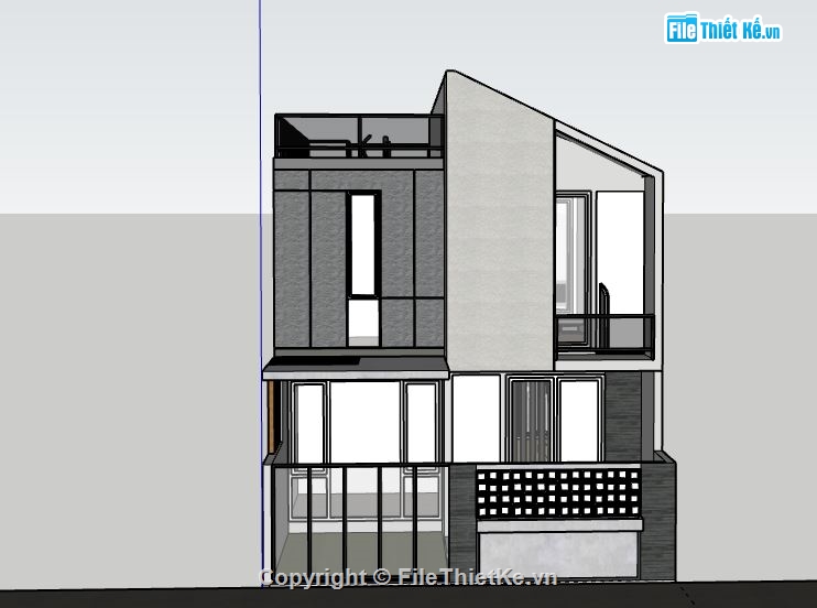 Nhà phố 2 tầng,model su nhà phố 2 tầng,file sketchup nhà phố 2 tầng,nhà phố 2 tầng sketchup,file su nhà phố 2 tầng
