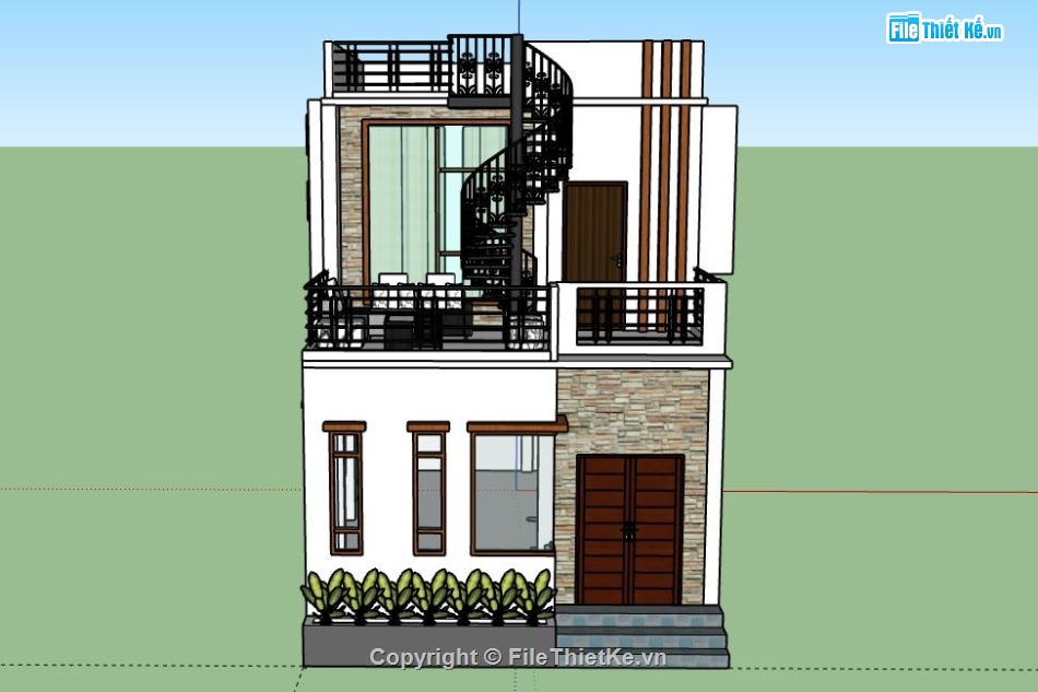 Nhà phố 2 tầng,model su nhà phố 2 tầng,nhà phố 2 tầng file su,file sketchup nhà phố 2 tầng