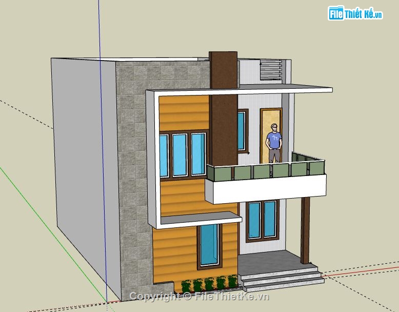 Nhà phố 2 tầng,model su nhà phố 2 tầng,file su nhà phố 2 tầng