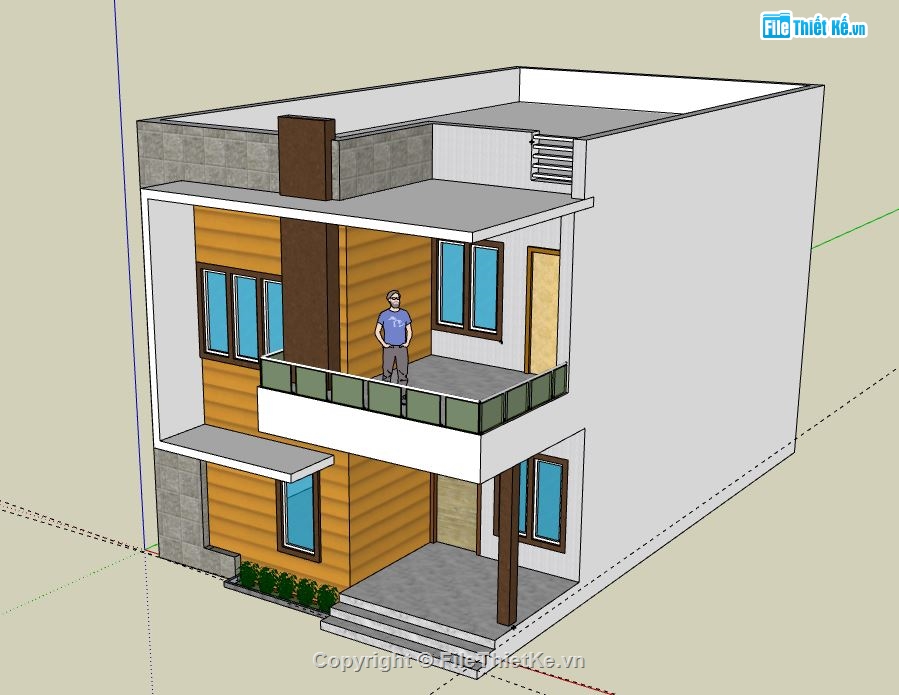 Nhà phố 2 tầng,model su nhà phố 2 tầng,file su nhà phố 2 tầng