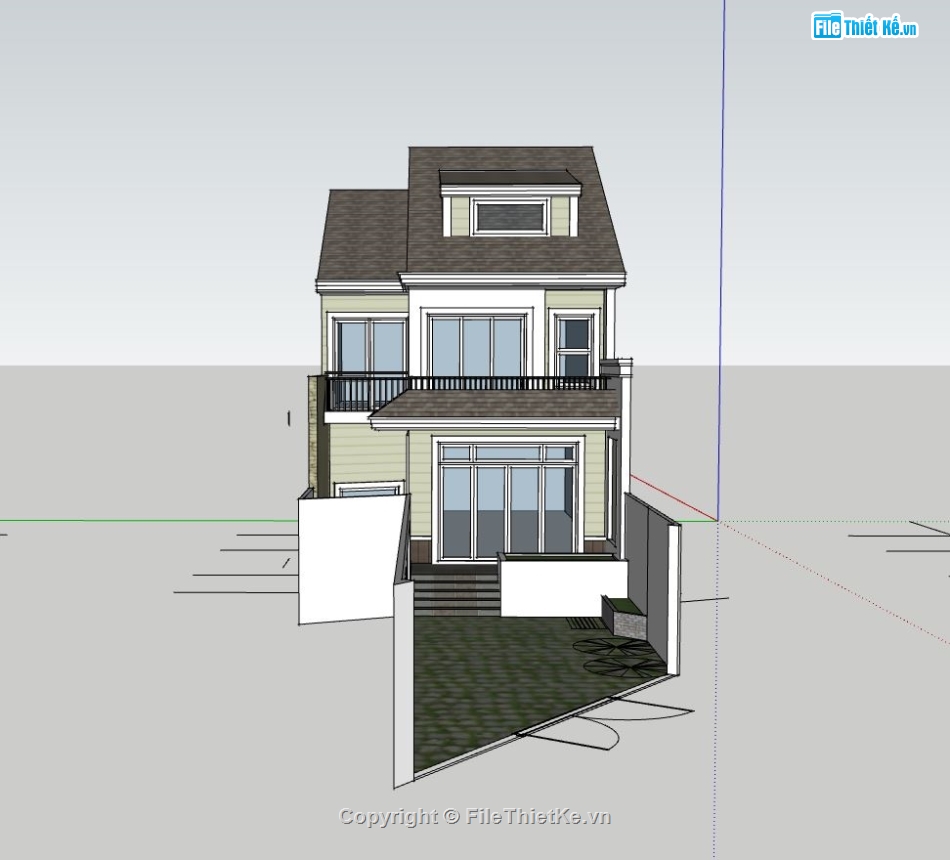 nhà phố 2 tầng,model su nhà phố 2 tầng,nhà phố 2 tầng sketchup,các mẫu nhà phố đẹp