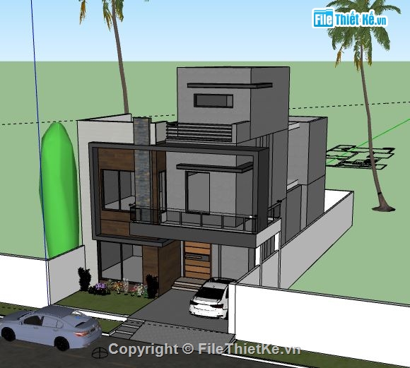 Nhà phố 2 tầng,model su nhà phố 2 tầng,file su nhà phố 2 tầng,sketchup nhà phố 2 tầng,nhà phố 2 tầng sketchup