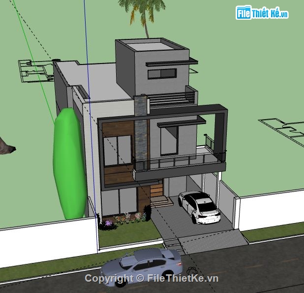 Nhà phố 2 tầng,model su nhà phố 2 tầng,file su nhà phố 2 tầng,sketchup nhà phố 2 tầng,nhà phố 2 tầng sketchup