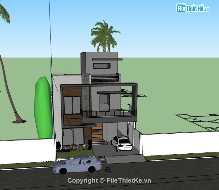 Nhà phố 2 tầng,model su nhà phố 2 tầng,file su nhà phố 2 tầng,sketchup nhà phố 2 tầng,nhà phố 2 tầng sketchup