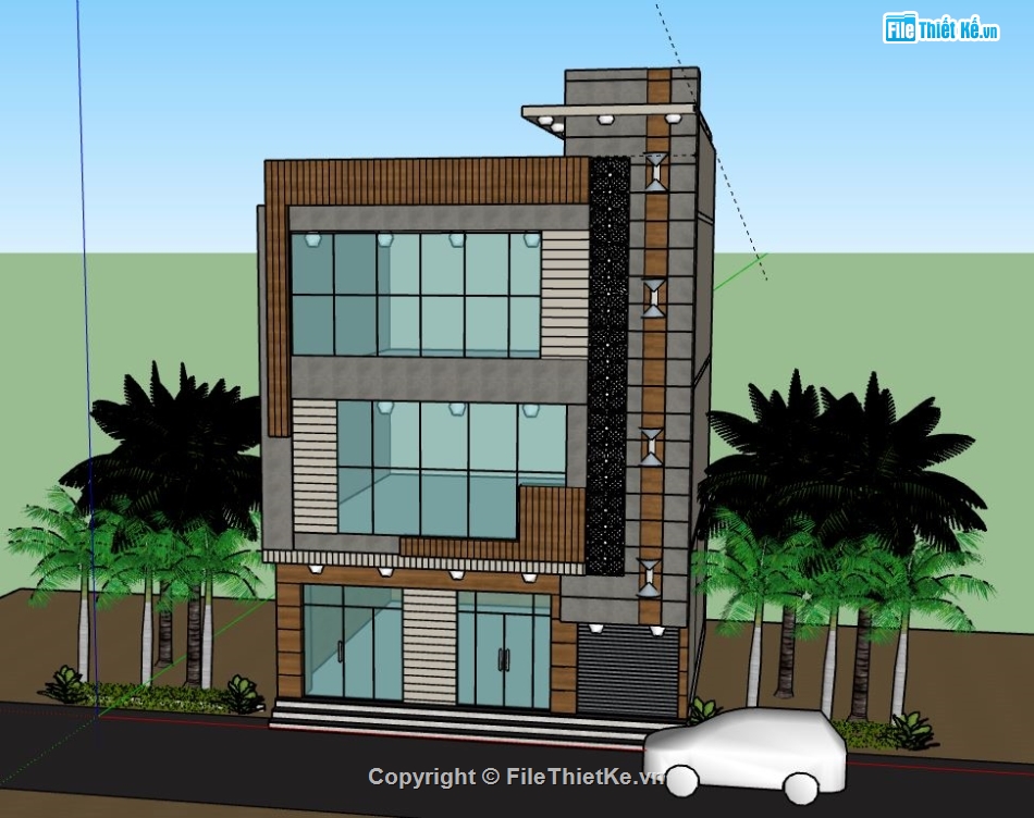 Nhà phố 3 tầng,model su nhà phố 3 tầng,nhà phố 3 tầng sketchup
