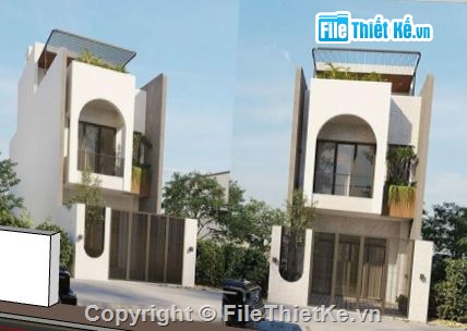 Nhà phố 3 tầng,model su nhà phố 3 tầng,sketchup nhà phố 3 tầng