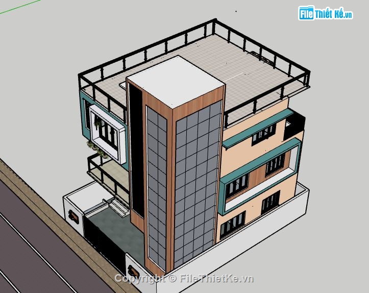 Nhà phố 3 tầng,model su nhà phố 3 tầng,nhà phố 3 tầng file sketchup,sketchup nhà phố 3 tầng,nhà phố 3 tầng file su