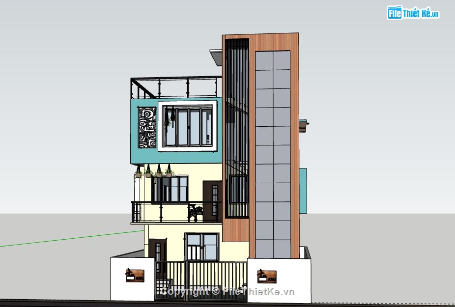 Nhà phố 3 tầng,model su nhà phố 3 tầng,nhà phố 3 tầng file sketchup,sketchup nhà phố 3 tầng,nhà phố 3 tầng file su