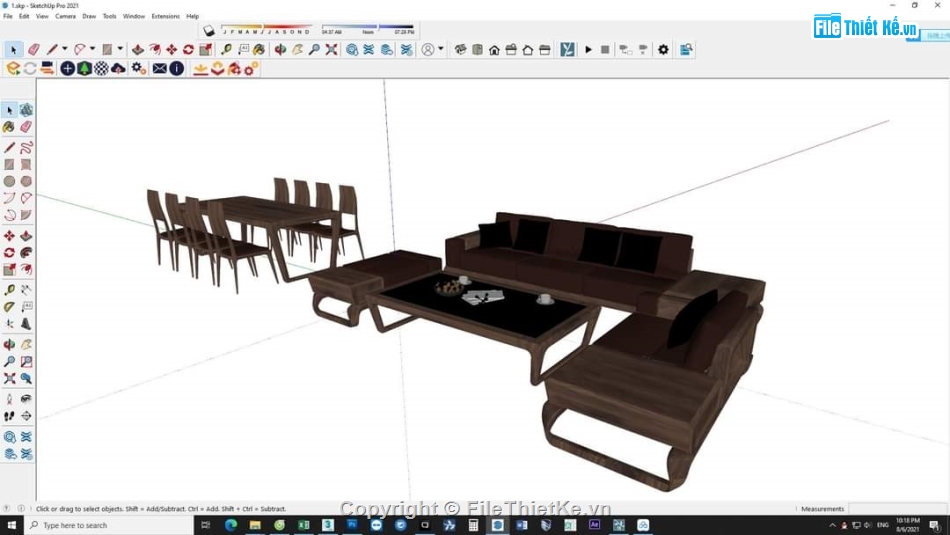 Sketchup nội thất,nội thất phòng khách,Sketchup phòng ăn,bàn ăn,bàn ghế phòng khách