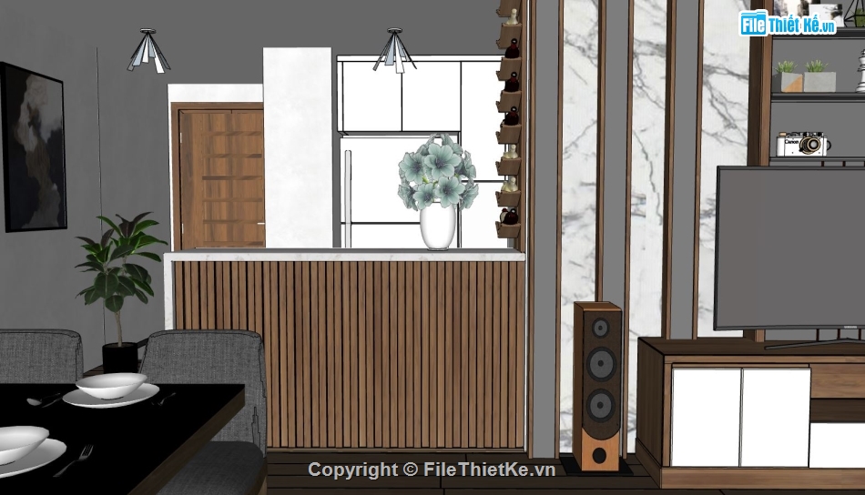 Sketchup chung cư,Sketchup nội thất chung cư,file sketchup nội thất chung cư,model su nội thất chung cư