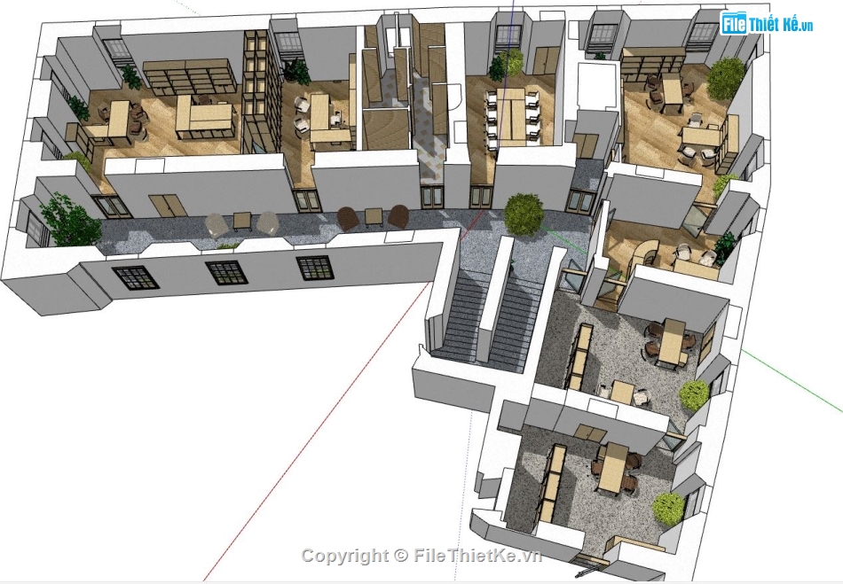 nhà hàng sketchup,nội thất nhà hàng file su,file su nội thất nhà hàng