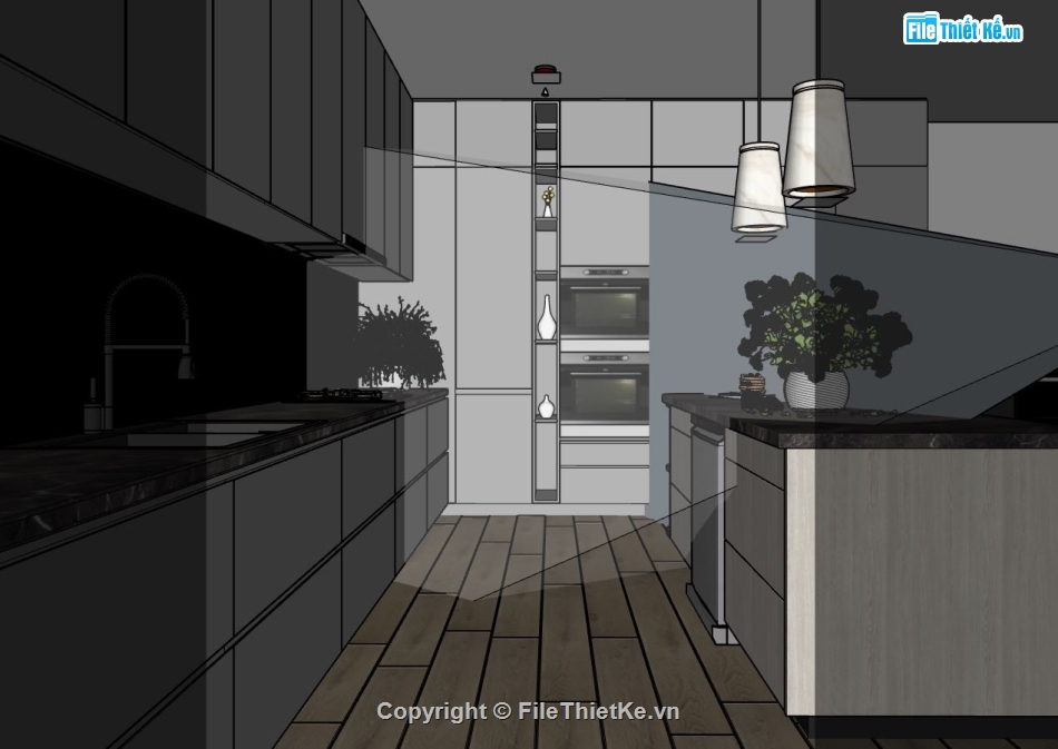 Sketchup bếp,model su nội thất phòng bếp,su phòng bếp