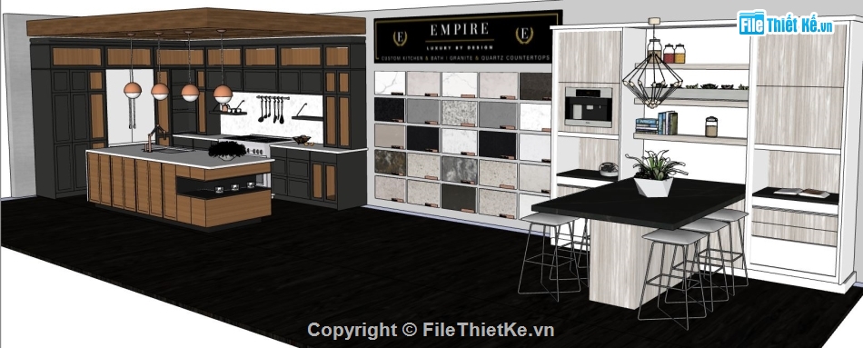 nội thất đẹp,model su nội thất phòng bếp,sketchup phòng bếp,thiết kế nội thất phòng bếp