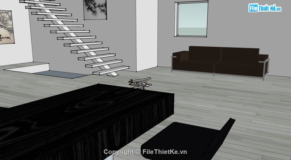 nội thất phòng khách,Sketchup bếp,nội thất phòng bếp,Sketchup phòng khách bếp