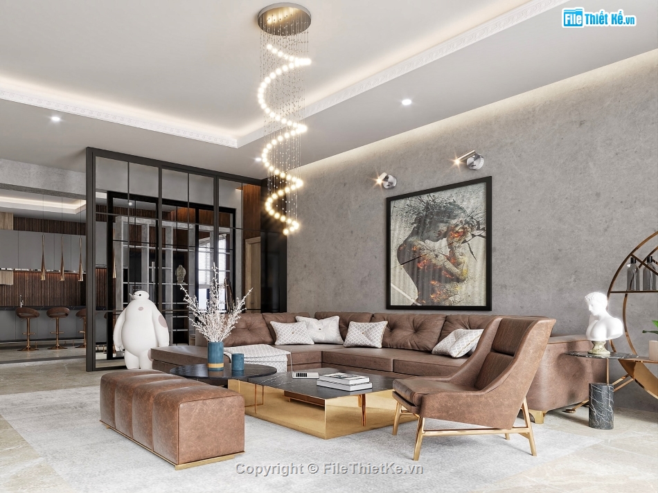 nội thất phòng khách,sketchup nội thất phòng khách,nội thất phòng khách model 3d su