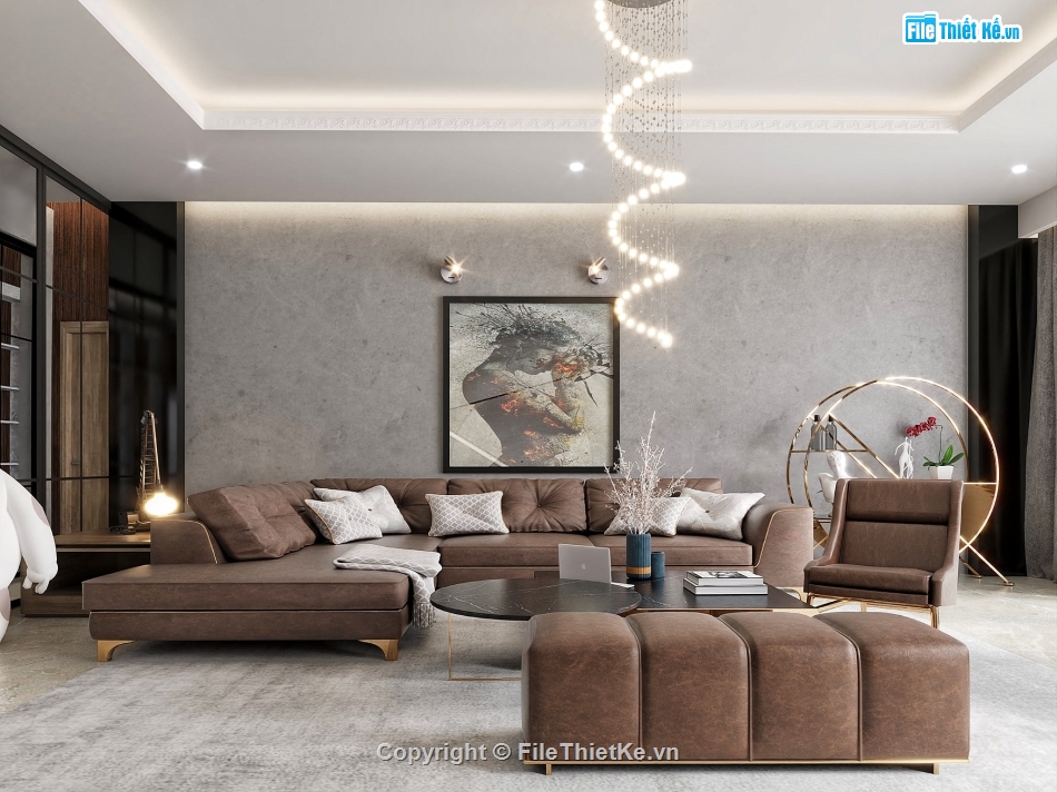 nội thất phòng khách,sketchup nội thất phòng khách,nội thất phòng khách model 3d su