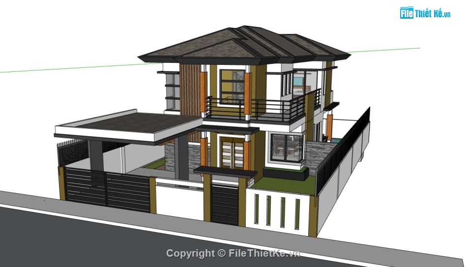 biệt thự phố,phối cảnh biệt thự 2 tầng,mẫu su biệt thự 2 tầng,thiết kế mẫu biệt thự 2 tầng