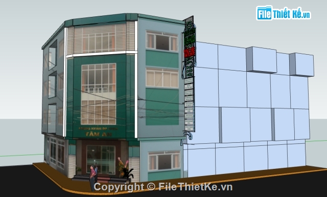 Phòng khám,Phòng khám Sketchup,Sketchup phòng khám Đa khoa