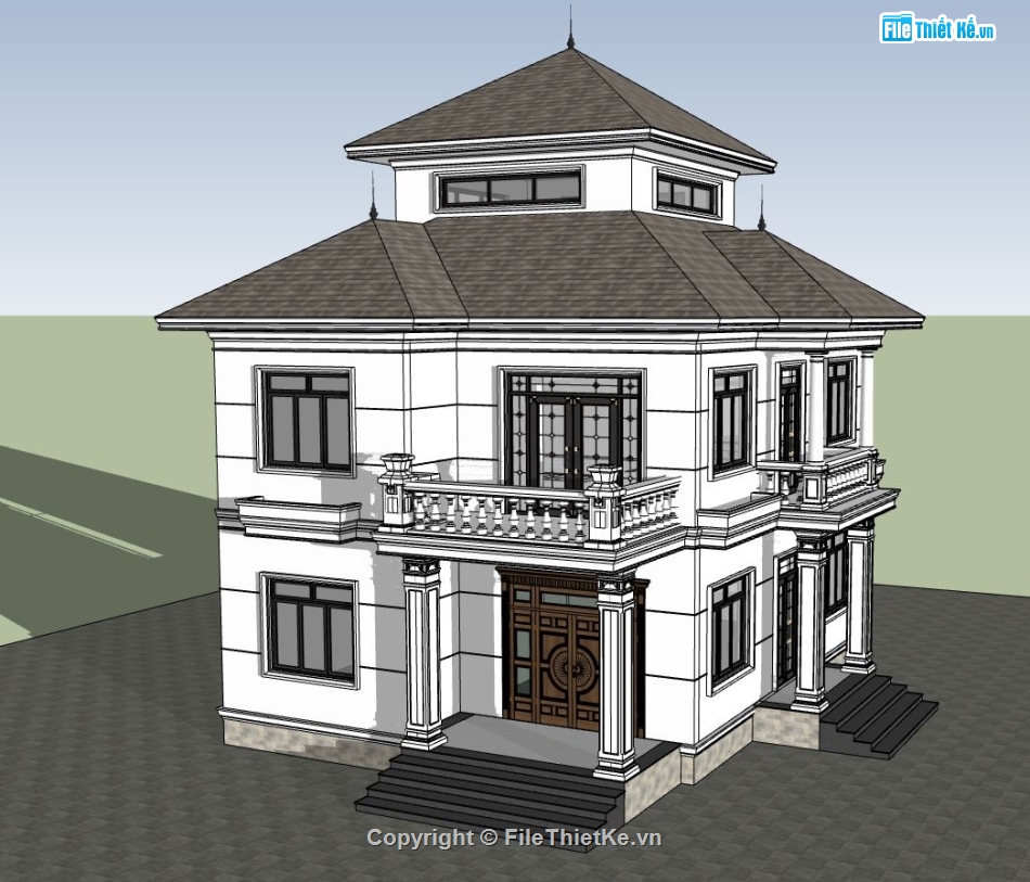 biệt thự 3 tầng,thiết kế biệt thự 2 tầng,model su biệt thự 3 tầng