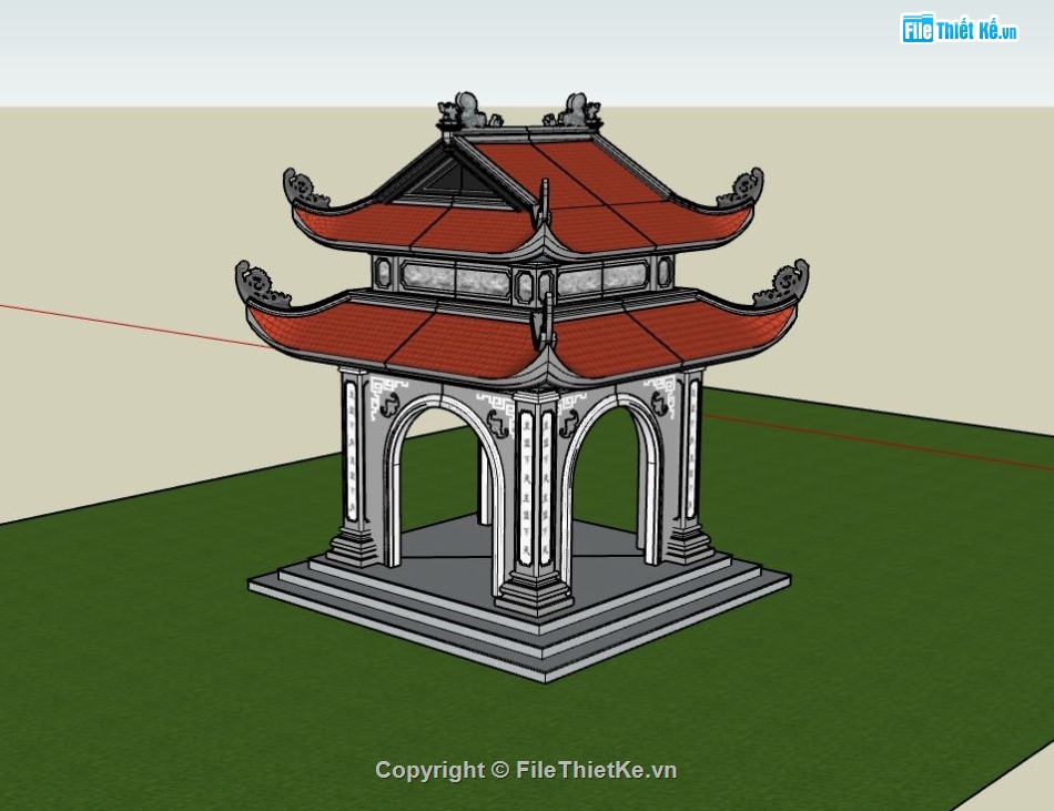 nhà che bia,sketchup nhà che bia,mẫu nhà che bia