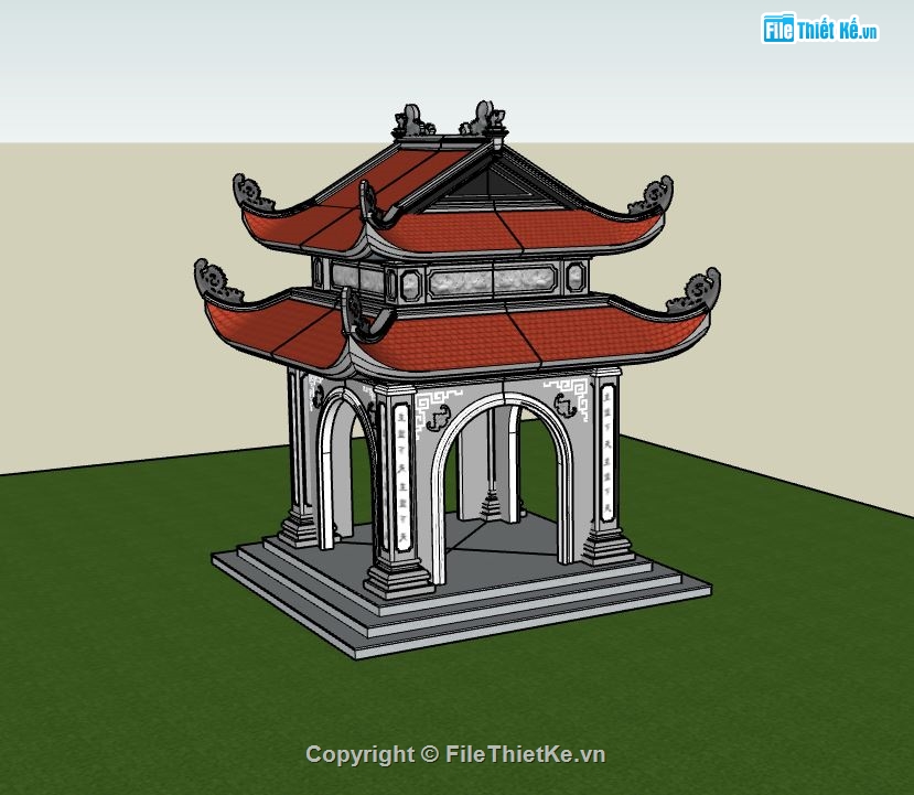 nhà che bia,sketchup nhà che bia,mẫu nhà che bia