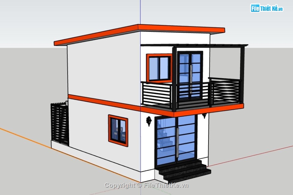 Nhà phố 2 tầng,model su nhà phố 2 tầng,nhà phố 2 tầng file su