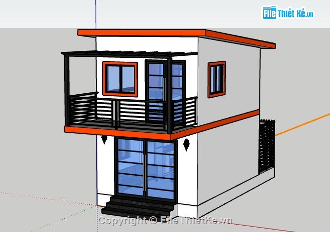 Nhà phố 2 tầng,model su nhà phố 2 tầng,nhà phố 2 tầng file su