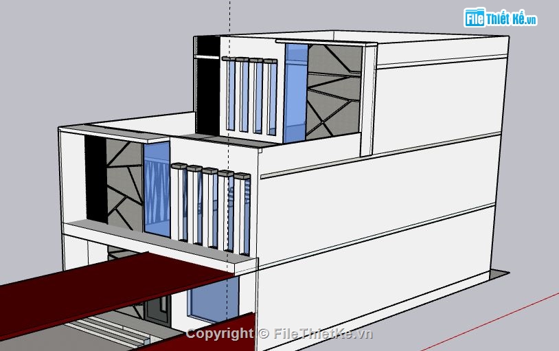 Nhà phố 3 tầng,model su nhà phố 3 tầng,file sketchup nhà phố 3 tầng