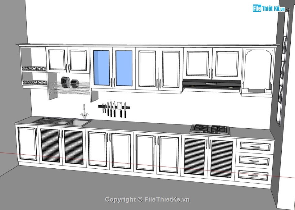 phòng bếp,Sketchup bếp,nội thất phòng bếp,Sketchup phòng bếp