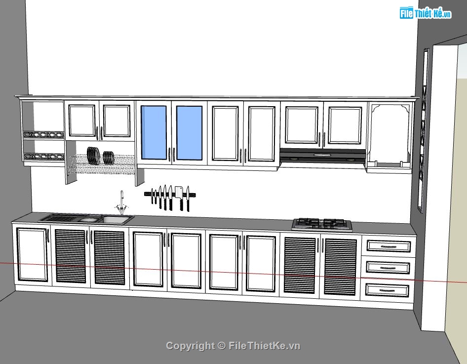 phòng bếp,Sketchup bếp,nội thất phòng bếp,Sketchup phòng bếp