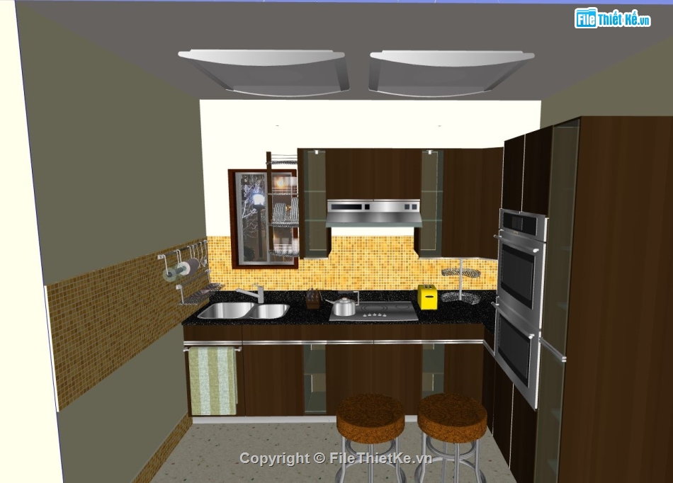 Sketchup bếp,nội thất phòng bếp,sketchup nội thất phòng bếp