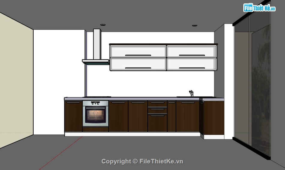 phòng bếp,thiết kế bếp đẹp,Sketchup bếp