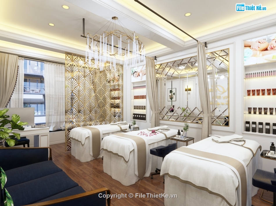 tiệm spa đẹp,thiết kế spa chuyên nghiệp,Sketchup thiết kế spa đẹp,tân cổ điển,su spa,Thiết kế nội thất spa