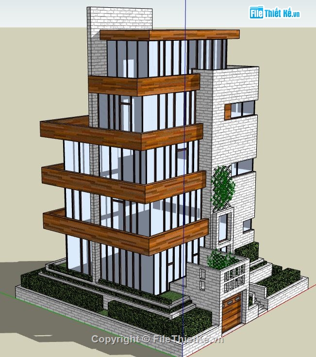 tòa nhà 5 tầng,nhà làm việc,model su nhà làm việc 5 tầng