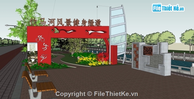 mẫu cổng chào,Sketchup,mẫu cổng,cổng,mẫu cổng xếp