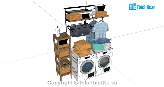 Sketchup phòng máy giặt,phòng giặt,máy giặt,thư viện sketchup,thư viện máy giặt sketchup