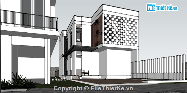 phối cảnh nhà phố,nhà 4 tầng phối cảnh,Sketchup nhà phố,nhà phố 4 tầng  Sketchup