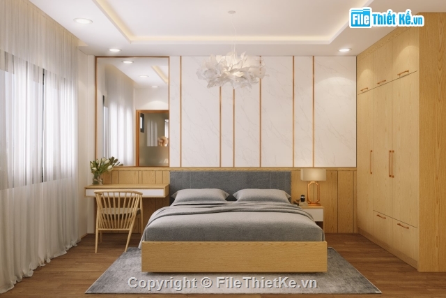 nhà 3 phòng ngủ,Model phòng ngủ,giường ngủ Sketchup,3d phòng ngủ,su phòng ngủ