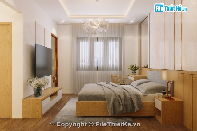 nhà 3 phòng ngủ,Model phòng ngủ,giường ngủ Sketchup,3d phòng ngủ,su phòng ngủ