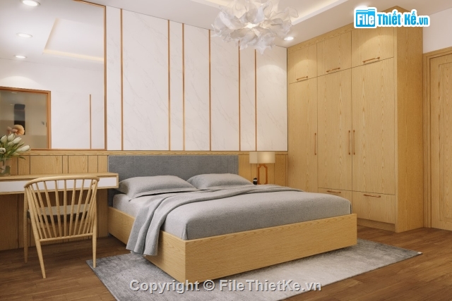 nhà 3 phòng ngủ,Model phòng ngủ,giường ngủ Sketchup,3d phòng ngủ,su phòng ngủ