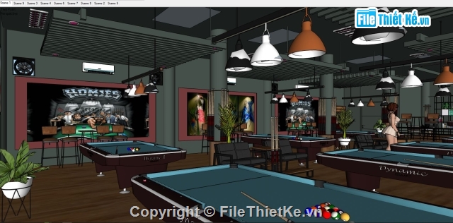 Sketchup Club bia,CLUB BI-A,biliars club