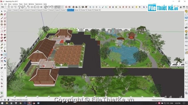 chùa cổ,sketchup cảnh chùa,Su chùa,đình chùa cổ,BVTC chùa cổ